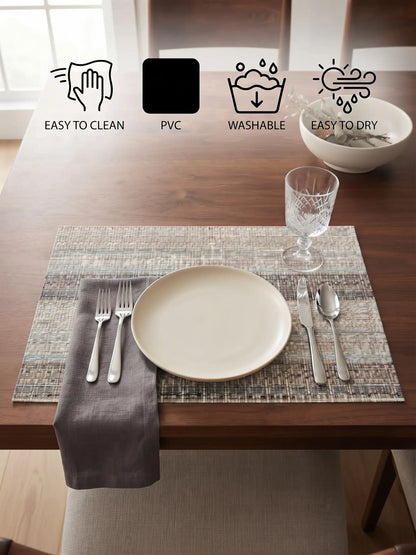 Bellagio PVC Table Placemats | Pack of 6 Washable Table Mats (30x45 cm)