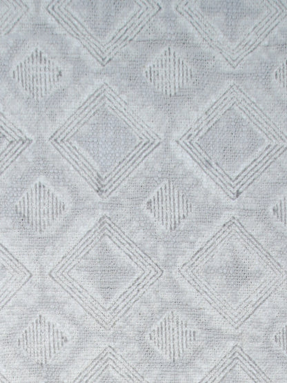 Atoz Home Decor Traditional Sanganeri Block Printed Cotton-Jute Throw with Fringe (130 x 170 cm)