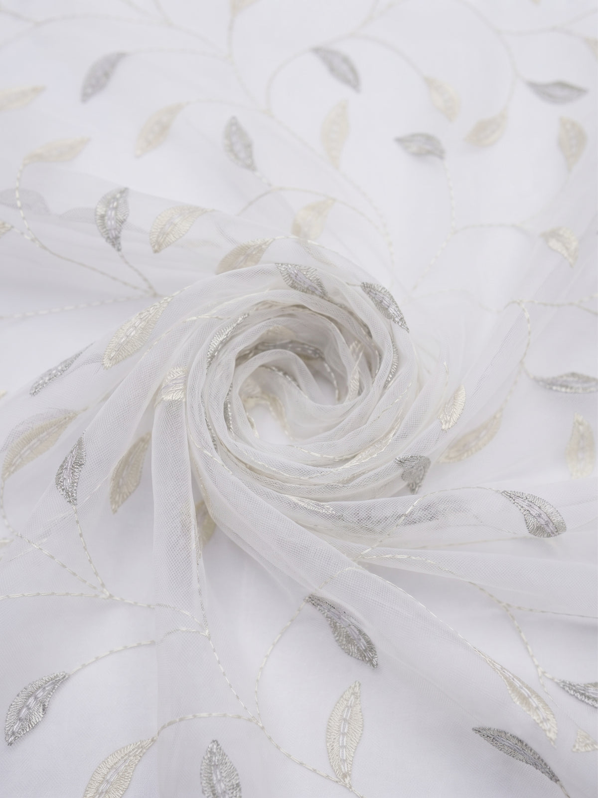 Evabella Embroidered Leaf Vine Sheer Grommet Curtains | 100% Polyester