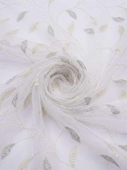 Evabella Embroidered Leaf Vine Sheer Grommet Curtains | 100% Polyester