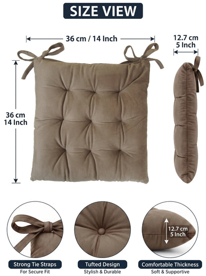 Atoz Home Decor Tufted Chair Pad with Tie Straps | Thick 14x14" Seat Cushionps