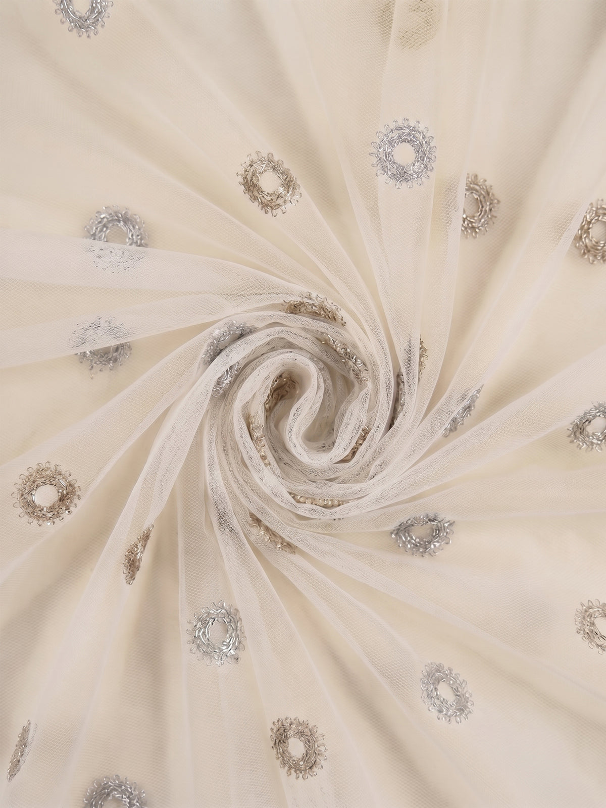 Evabella Elegant Circular Embroidery Sheer Grommet Curtains | 6 colors and 3 lengths