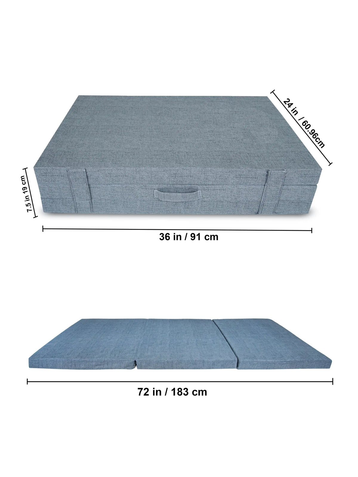 AtoZ Home Decor Portable Folding Floor Mattress & Guest Bed | Cotton Rich Cover