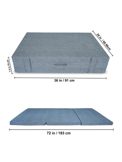 AtoZ Home Decor Portable Folding Floor Mattress & Guest Bed | Cotton Rich Cover