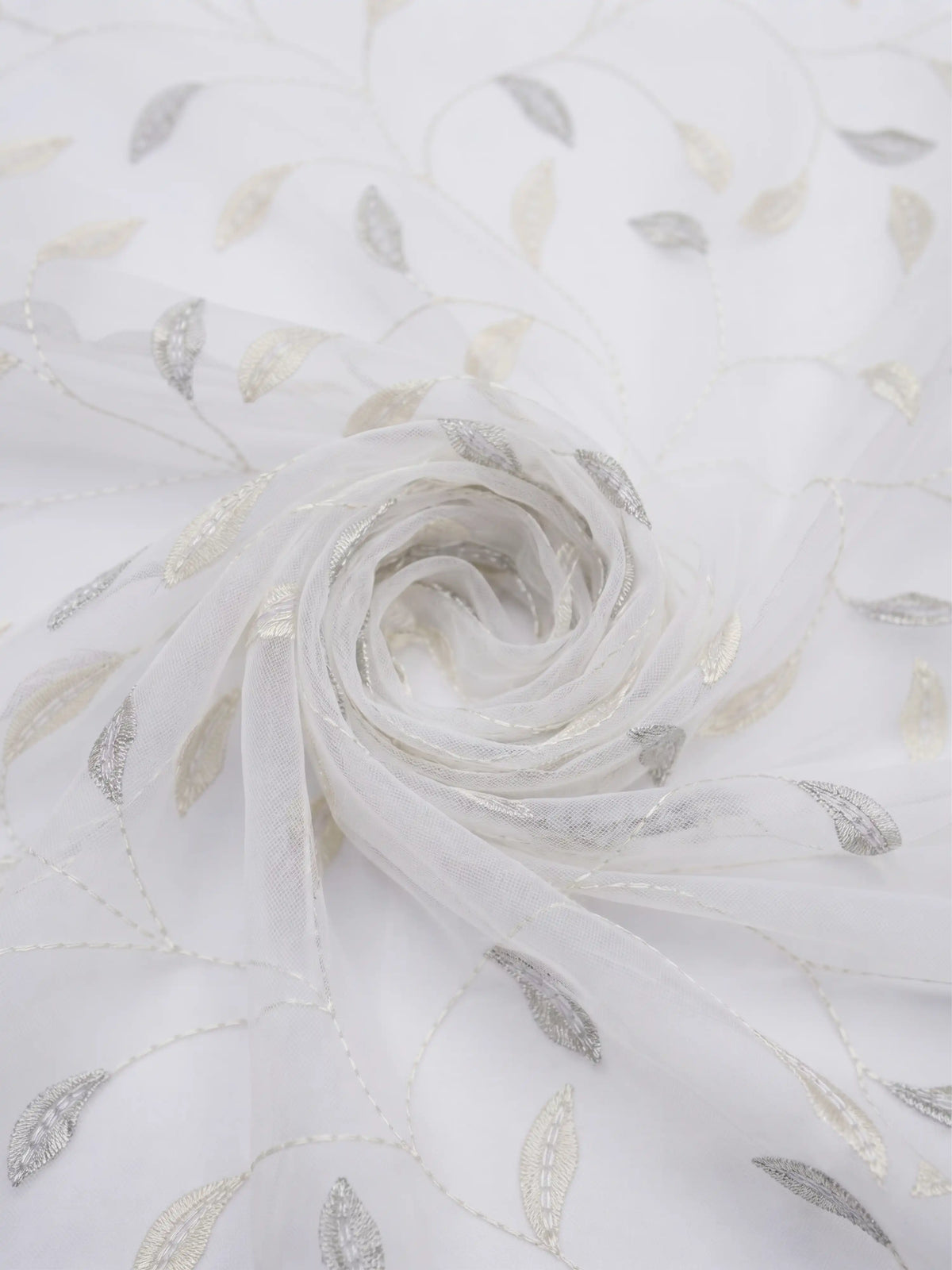 Evabella Embroidered Leaf Vine Sheer Grommet Curtains | 100% Polyester