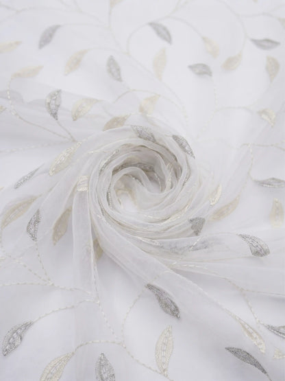 Evabella Embroidered Leaf Vine Sheer Grommet Curtains | 100% Polyester