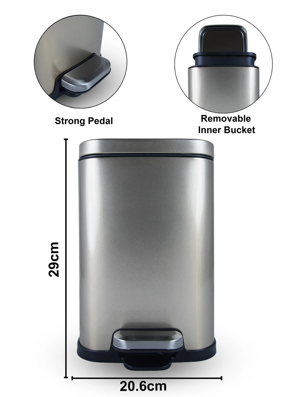 Eco-Friendly Step Trash Bin with Fingerprint-Resistant Finish