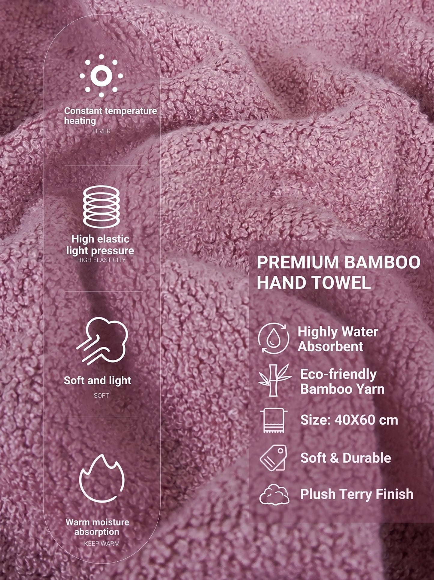AtoZ Home Decor Bamboo Hand Towel Set (40x60 CM)