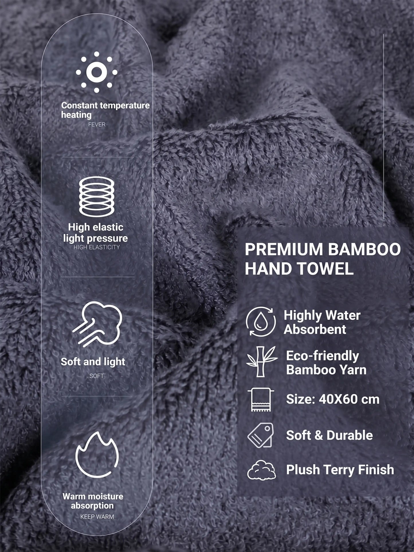 AtoZ Home Decor Bamboo Hand Towel Set (40x60 CM)