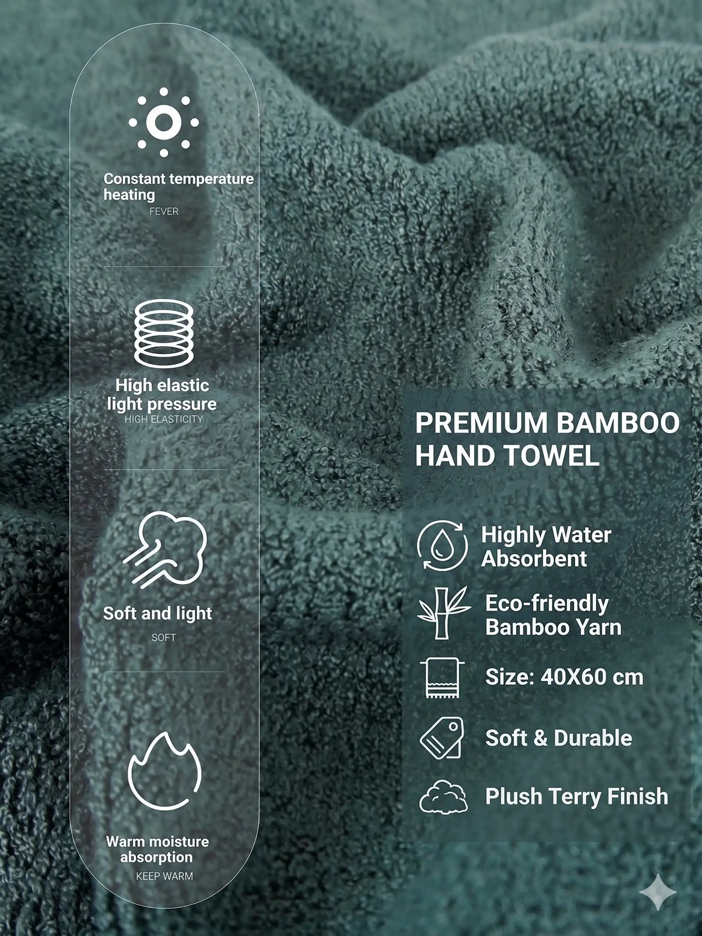 AtoZ Home Decor Bamboo Hand Towel Set (40x60 CM)