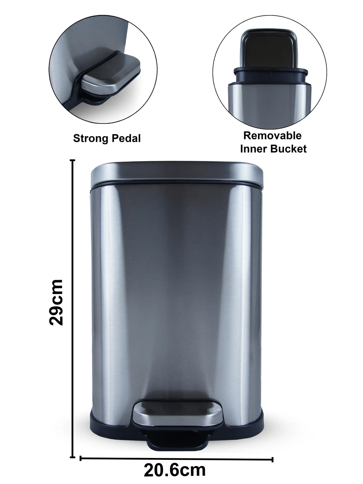 Eco-Friendly Step Trash Bin with Fingerprint-Resistant Finish