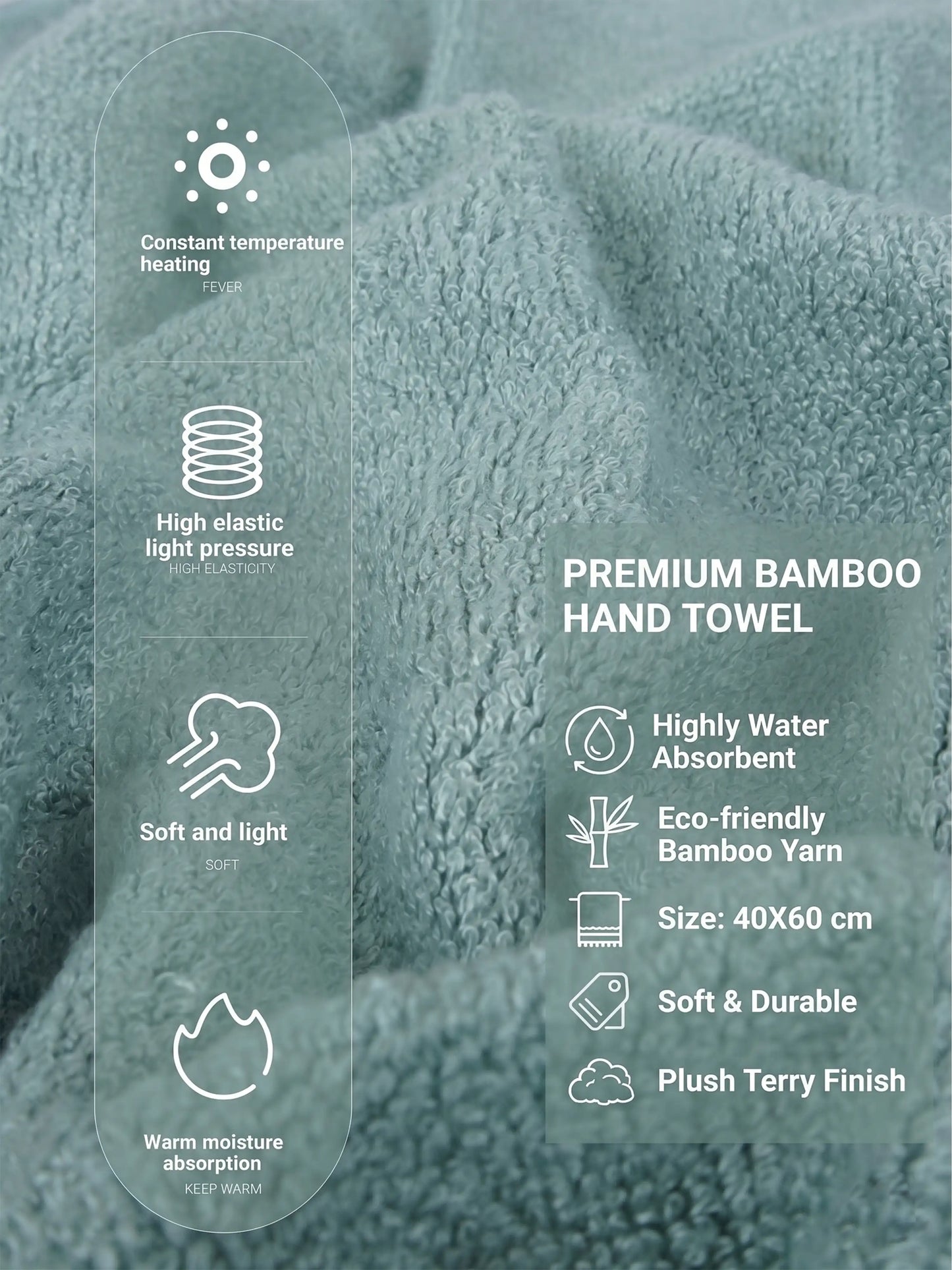 AtoZ Home Decor Bamboo Hand Towel Set (40x60 CM)