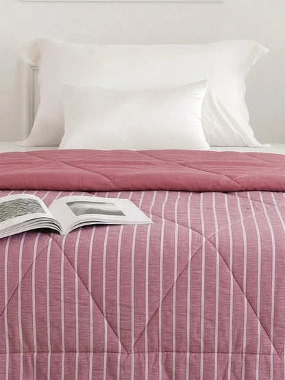 AC Comforter Striped Single with Fiber Filling (150x230 cm) Multiple Colors Available
