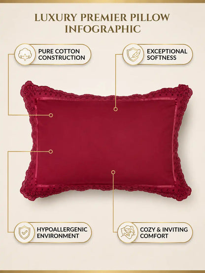 AtoZ Home Decor Cotton Lace Border Pillow Covers (Set of 1 & 2)