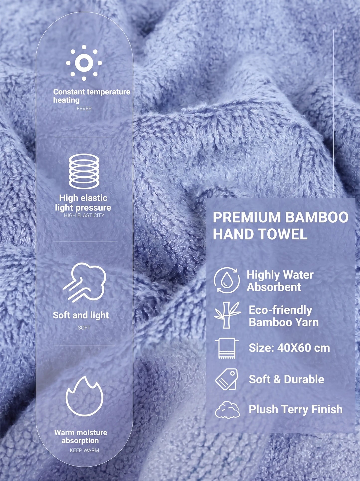 AtoZ Home Decor Bamboo Hand Towel Set (40x60 CM)