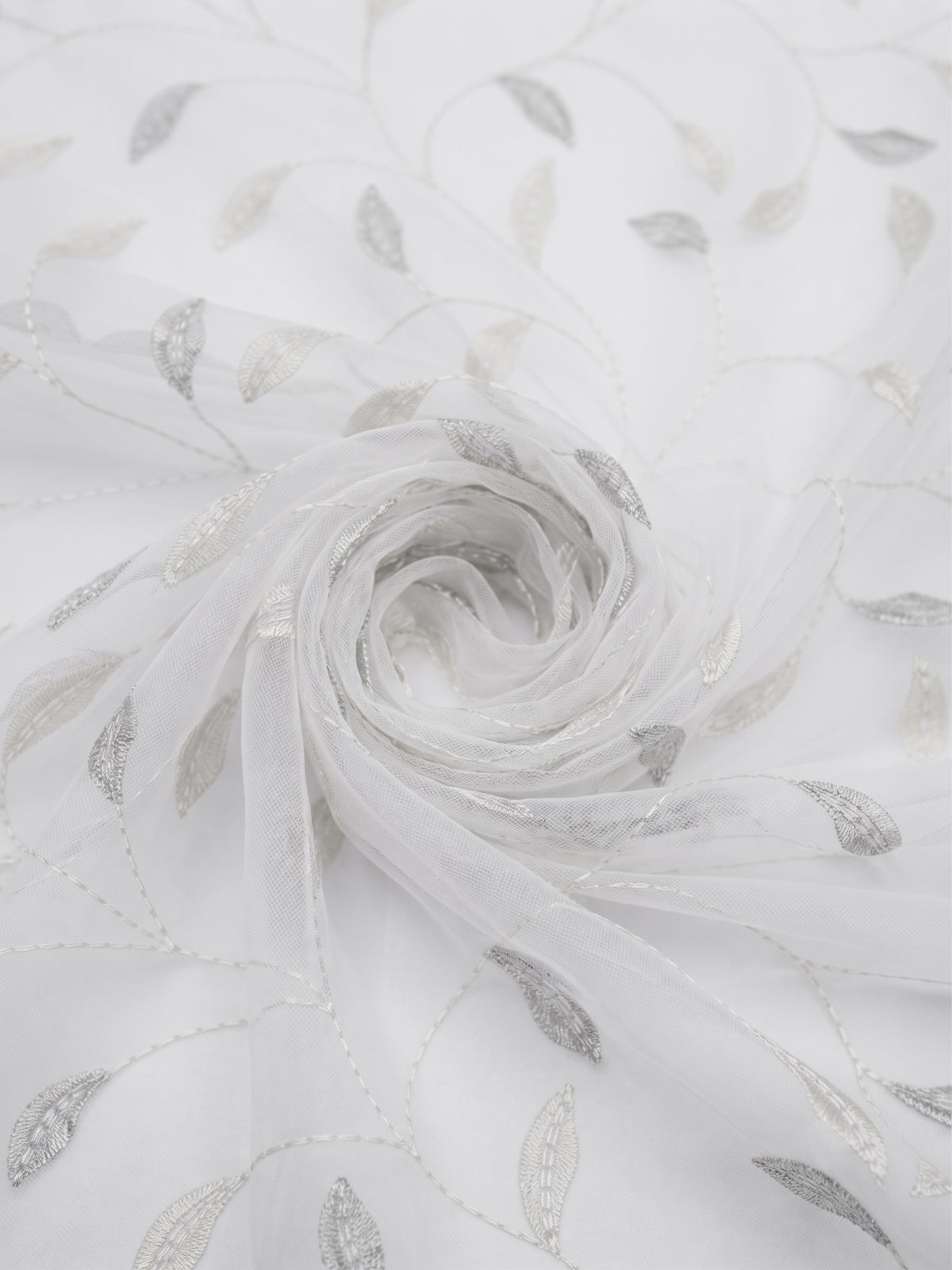 Evabella Embroidered Leaf Vine Sheer Grommet Curtains | 100% Polyester