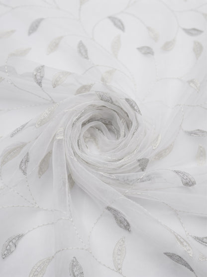 Evabella Embroidered Leaf Vine Sheer Grommet Curtains | 100% Polyester