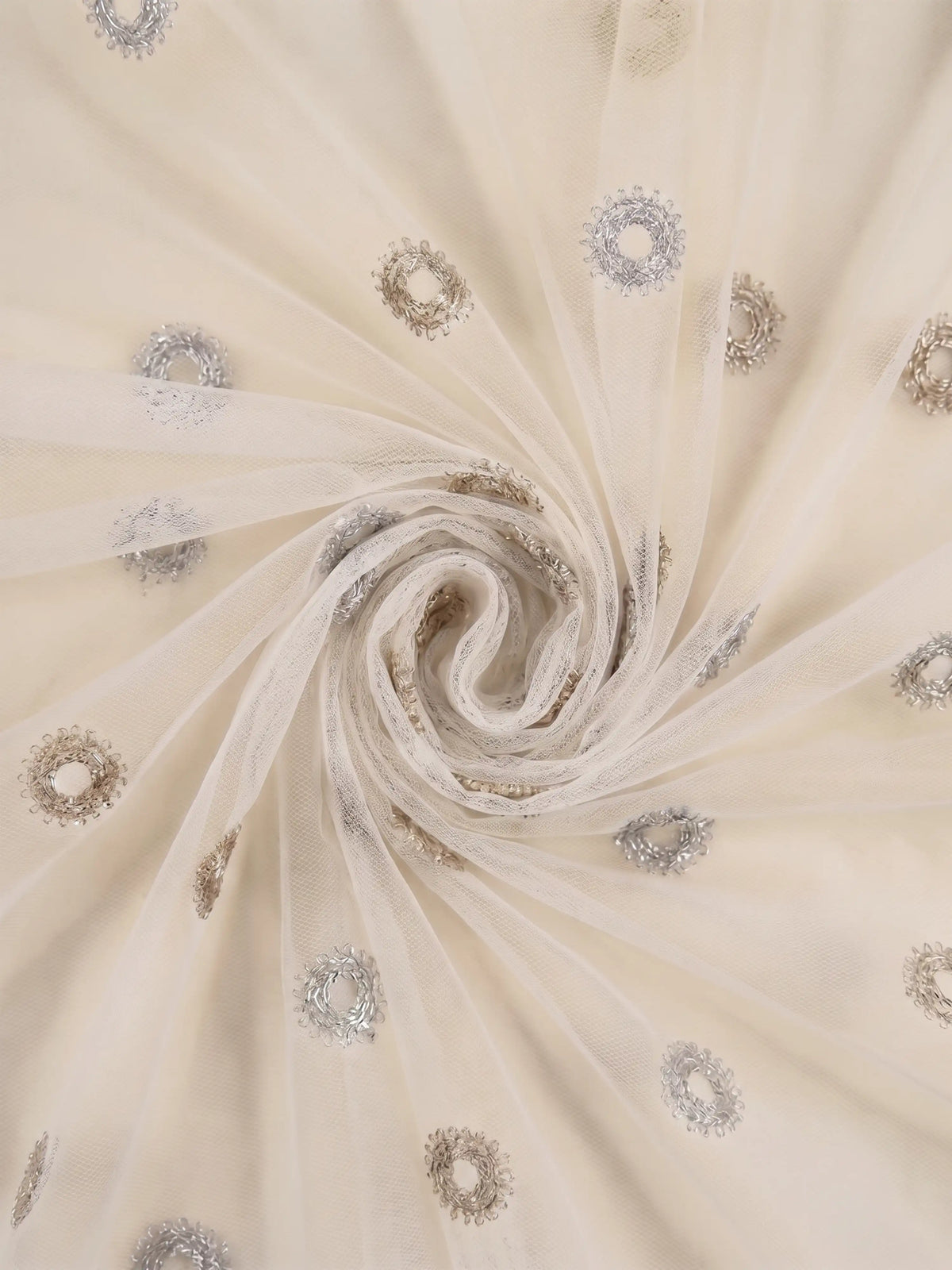 Evabella Elegant Circular Embroidery Sheer Grommet Curtains | 6 colors and 3 lengths