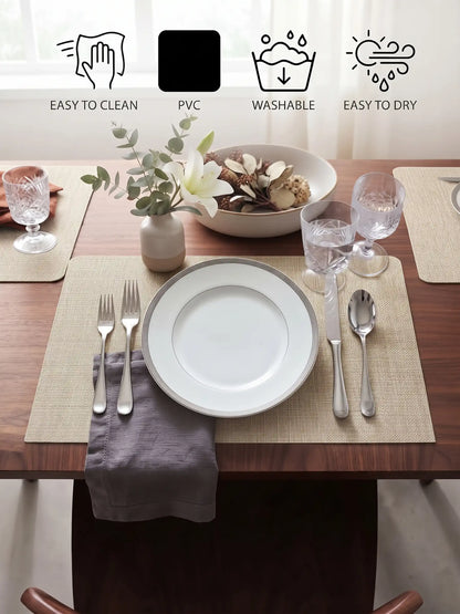 Freelance Textured Table Placemats | Pack of 6 Washable Table Mats (30x45 cm)