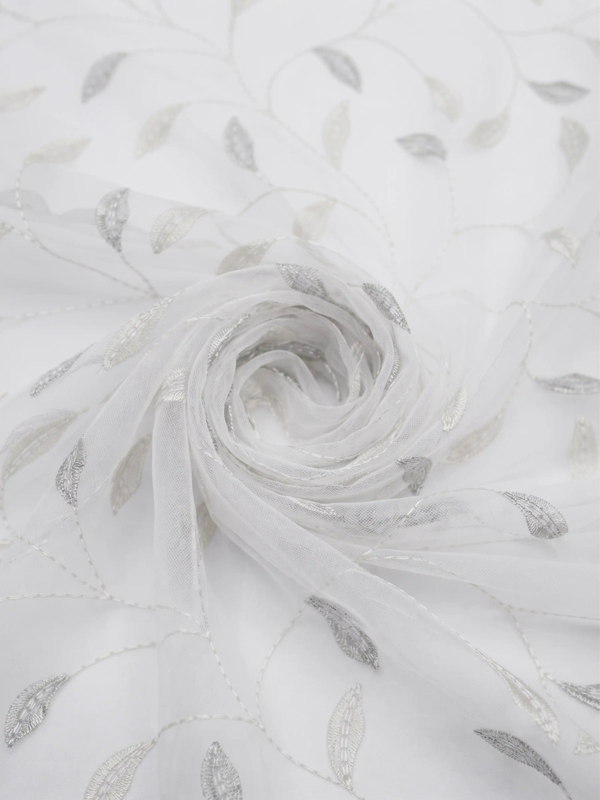Evabella Embroidered Leaf Vine Sheer Grommet Curtains | 100% Polyester