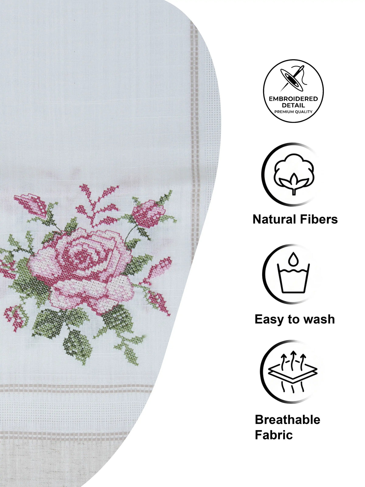AtozHomeDecor Cotton Linen Table Runner | Printed & Embroidered | 14x72" / 16x72"