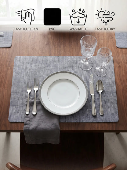 Freelance Textured Table Placemats | Pack of 6 Washable Table Mats (30x45 cm)