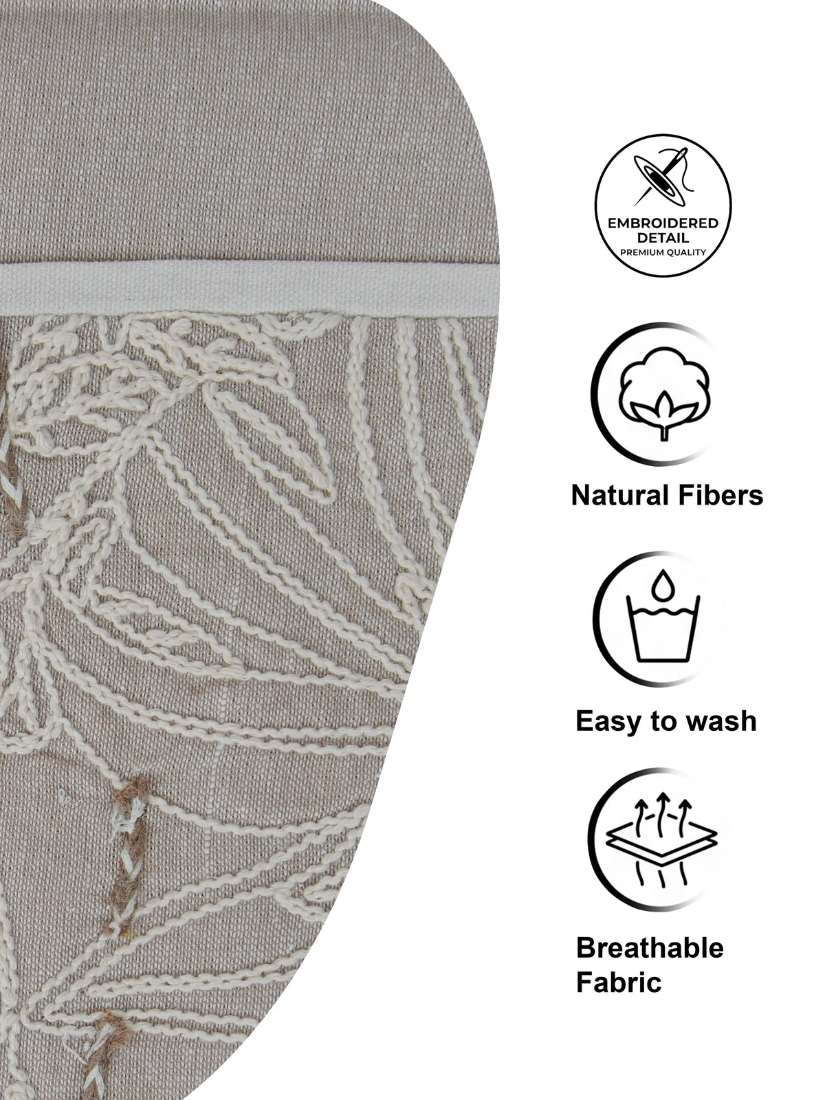 AtozHomeDecor Cotton Linen Table Runner | Printed & Embroidered | 14x72" / 16x72"
