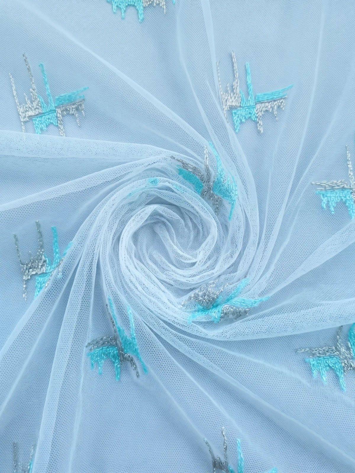 Evabella Abstract Linear Embroidered Sheer Grommet Curtains | 100% Polyester