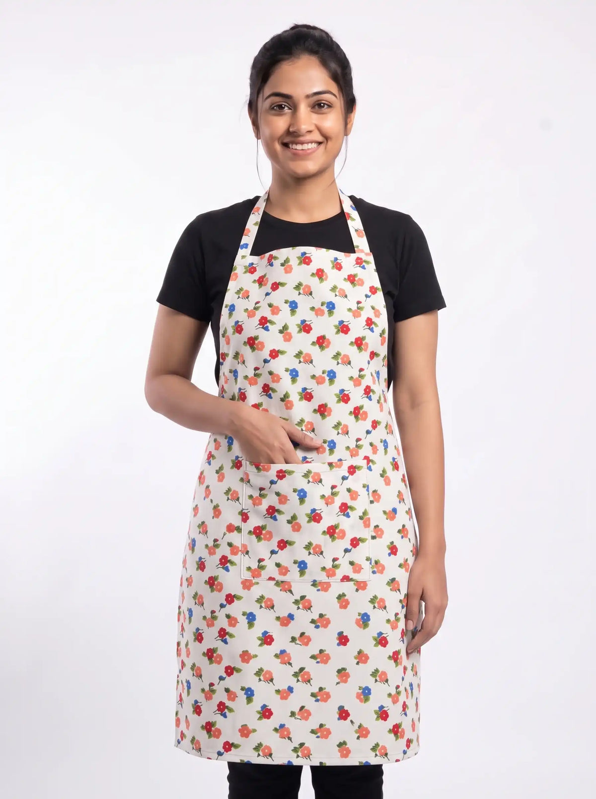 AtoZ Printed Kitchen Cooking Apron with Pocket & Waterproof Backing