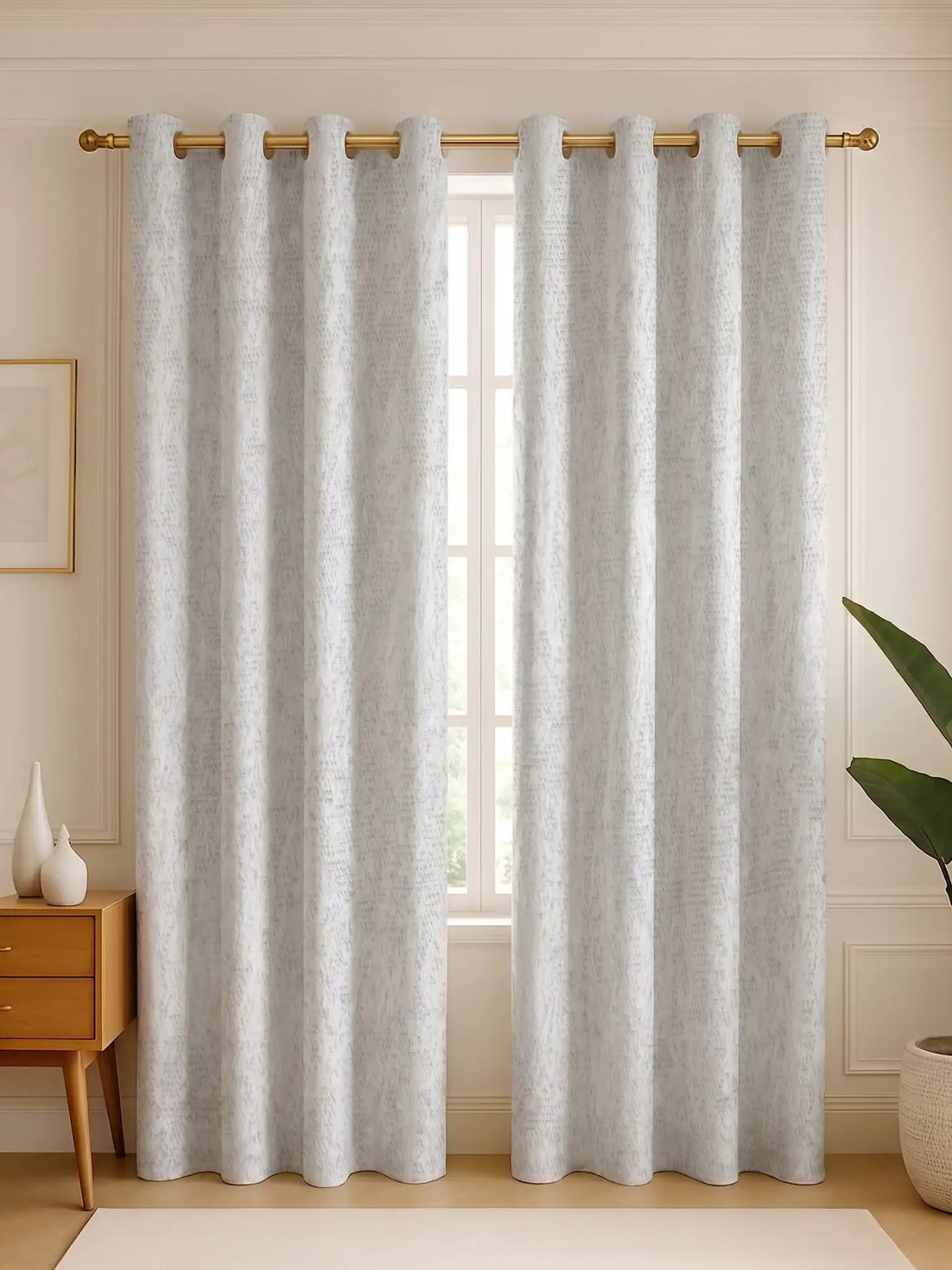 S N Home Decor Abstract Vertical Textured Curtains (Custom & Readymade)