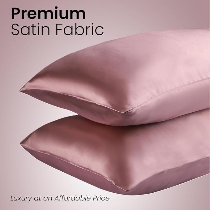 Mush Silk Satin Pillow Cover Set of 2 for Hair & Skin Care