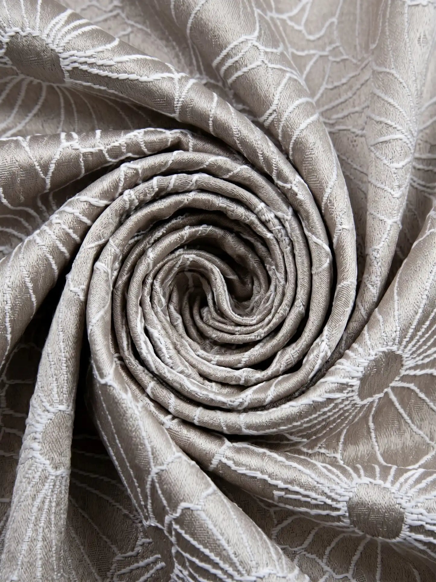 Aspen Silver Embroidered Floral Pattern (Custom & Readymade)
