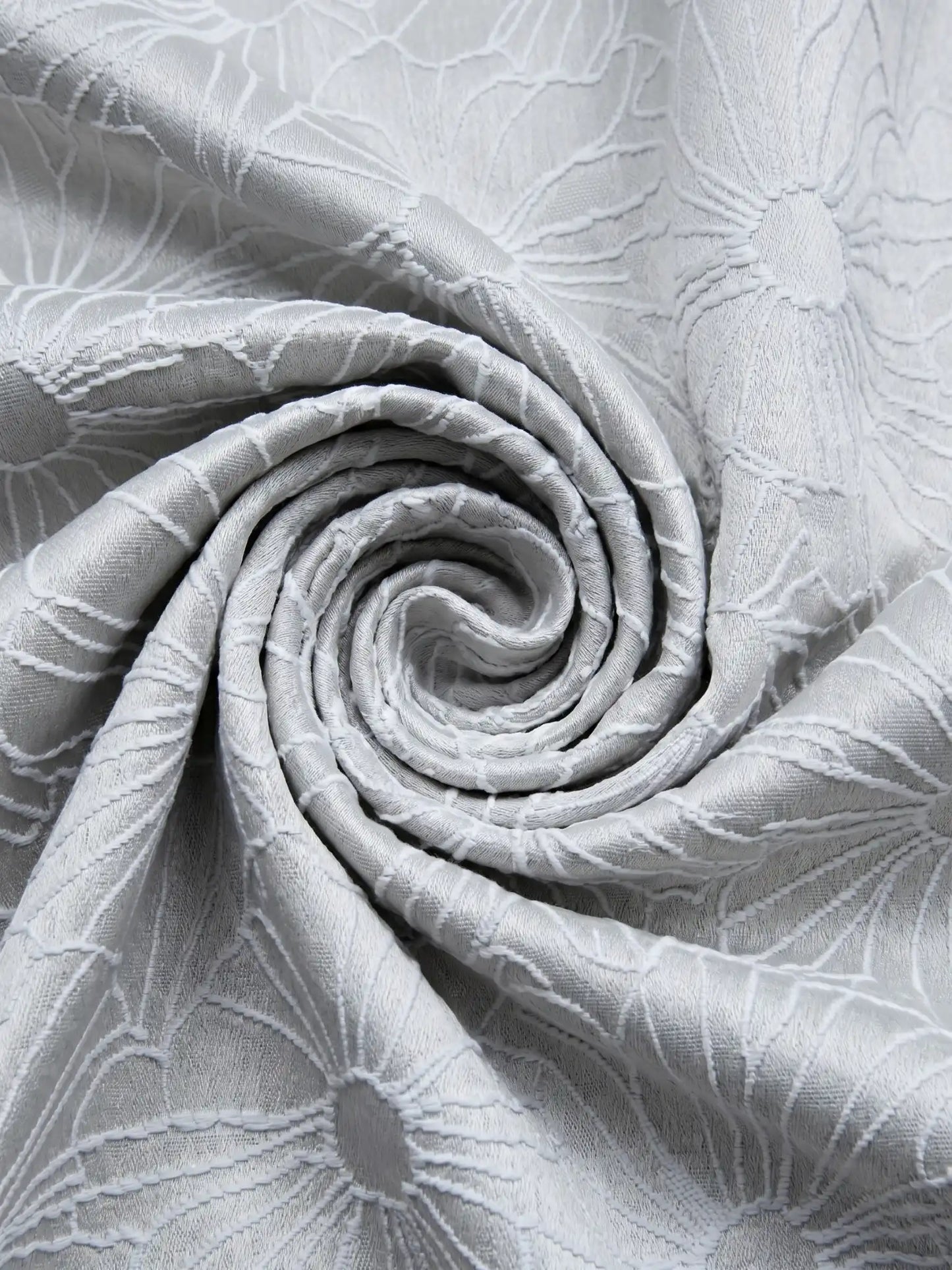 Aspen Silver Embroidered Floral Pattern (Custom & Readymade)