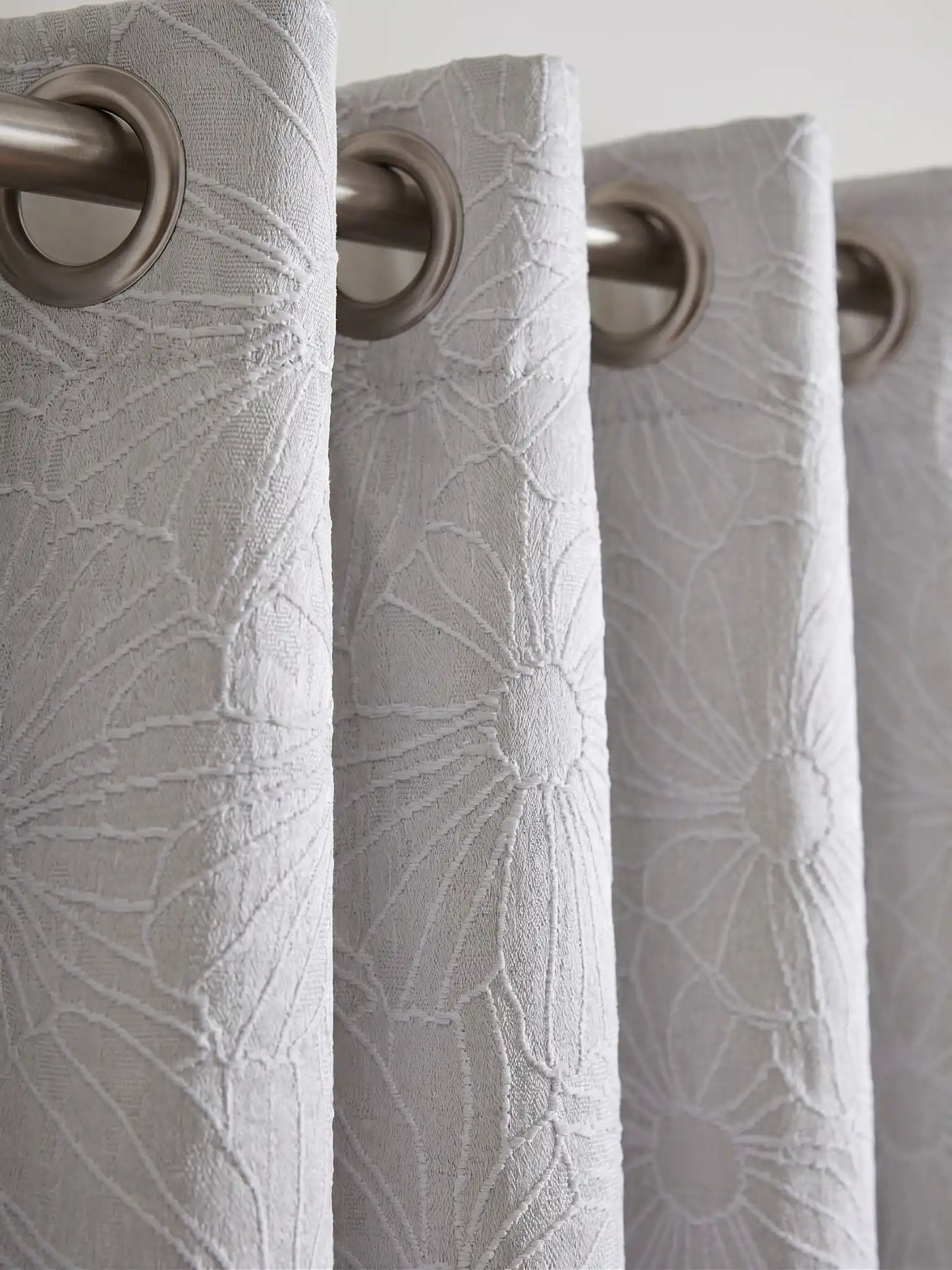 Aspen Silver Embroidered Floral Pattern (Custom & Readymade)