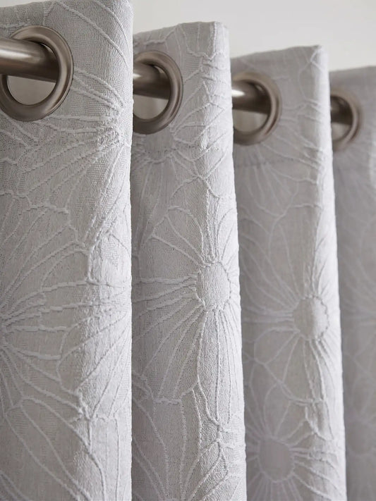 Aspen Silver Embroidered Floral Pattern (Custom & Readymade)
