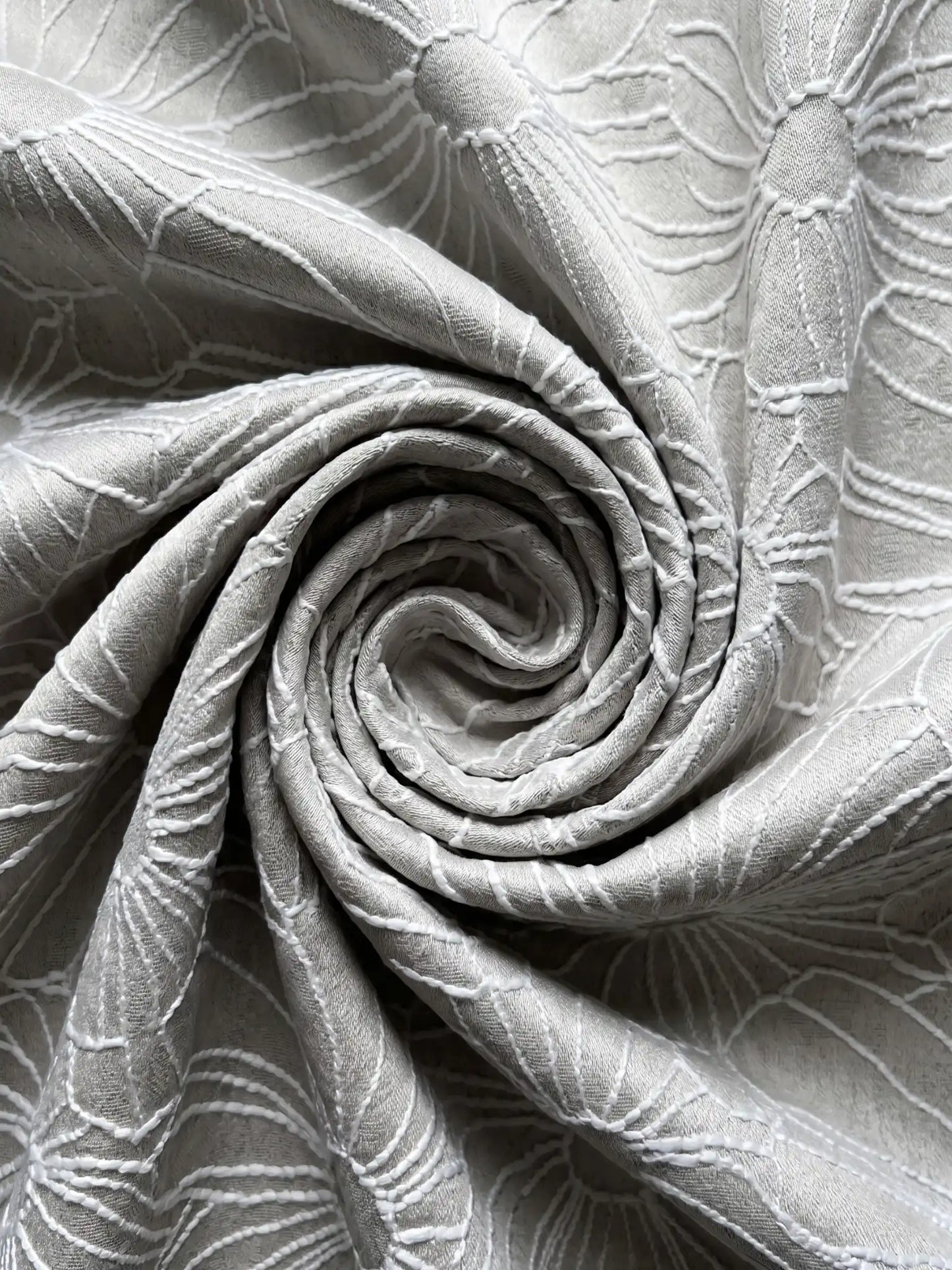 Aspen Silver Embroidered Floral Pattern (Custom & Readymade)