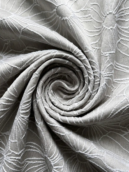 Aspen Silver Embroidered Floral Pattern (Custom & Readymade)