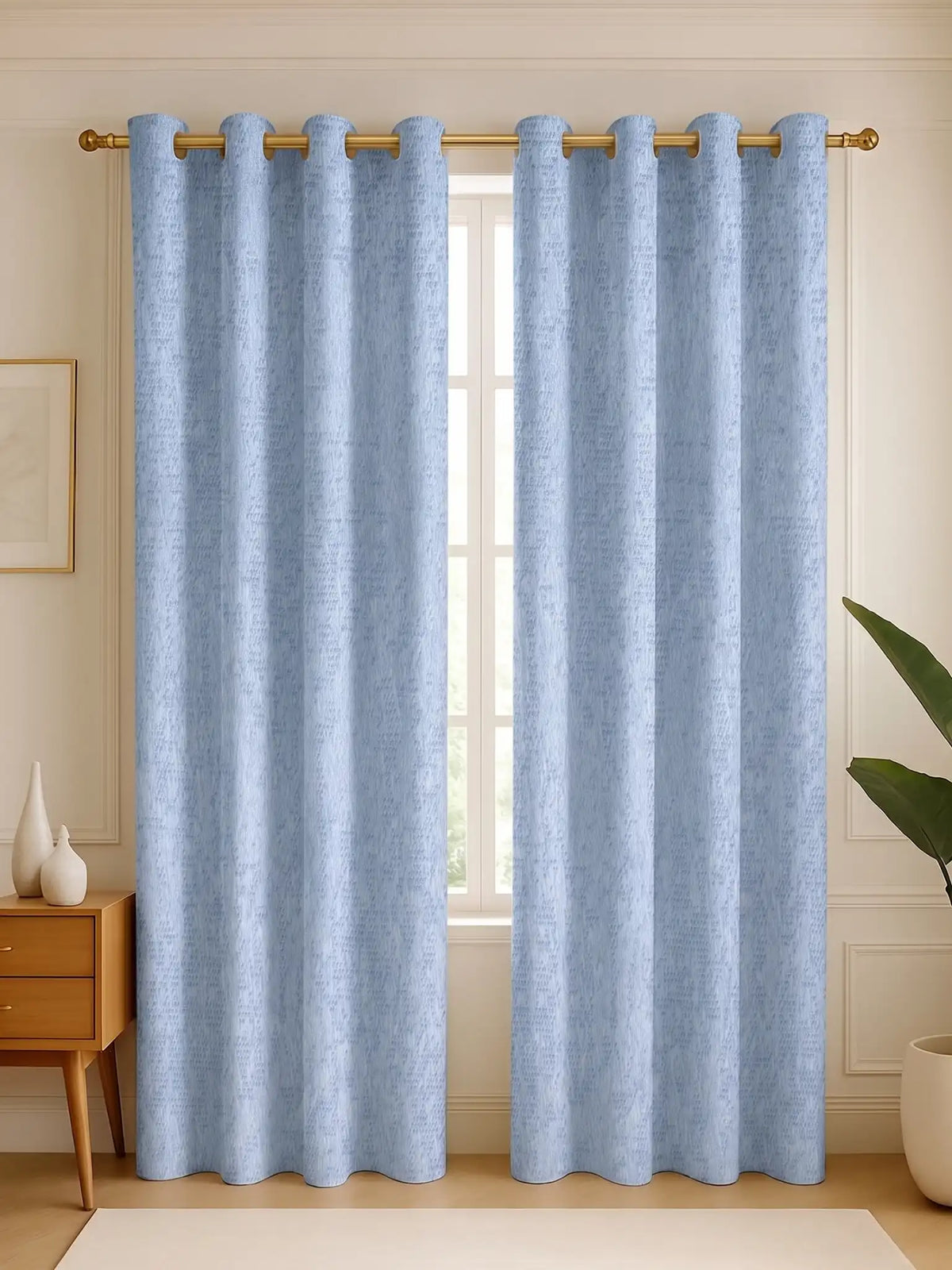 S N Home Decor Abstract Vertical Textured Curtains (Custom & Readymade)