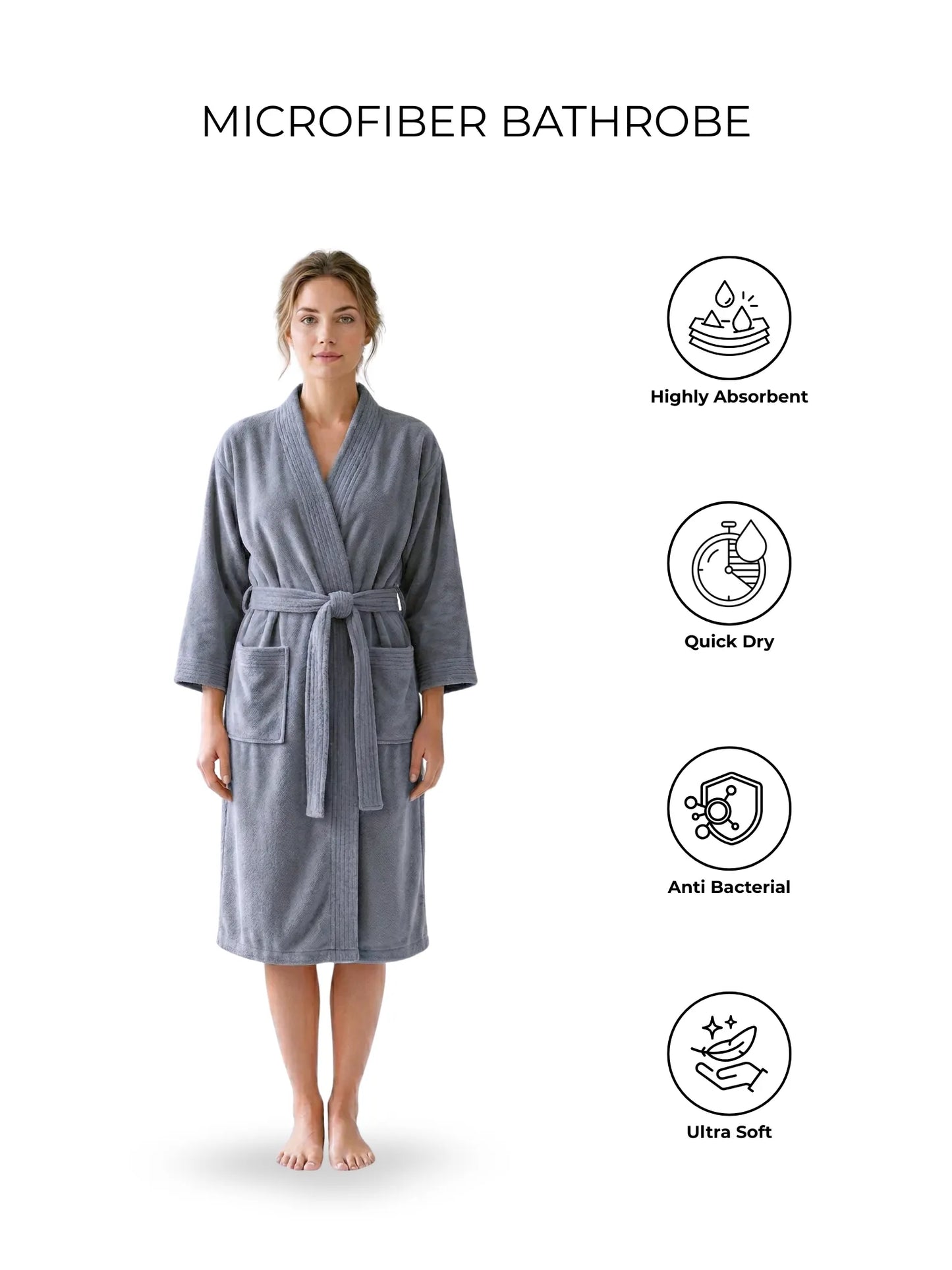 Atoz Home Decor Hue Microfiber Unisex Bathrobe