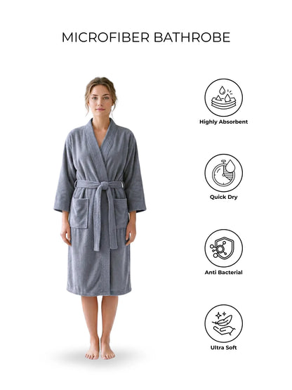 Atoz Home Decor Hue Microfiber Unisex Bathrobe