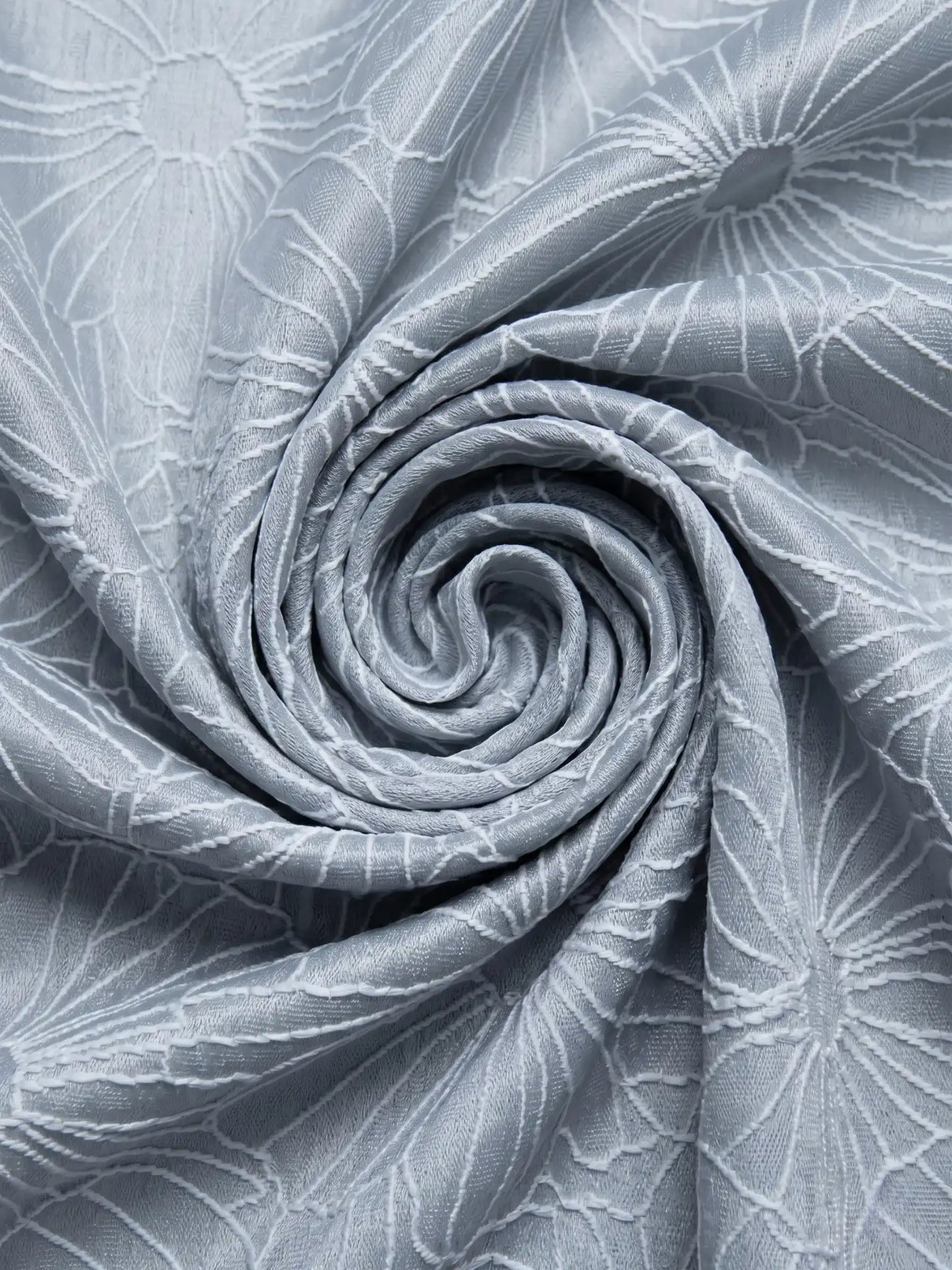 Aspen Silver Embroidered Floral Pattern (Custom & Readymade)
