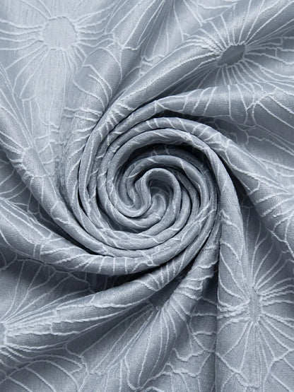 Aspen Silver Embroidered Floral Pattern (Custom & Readymade)