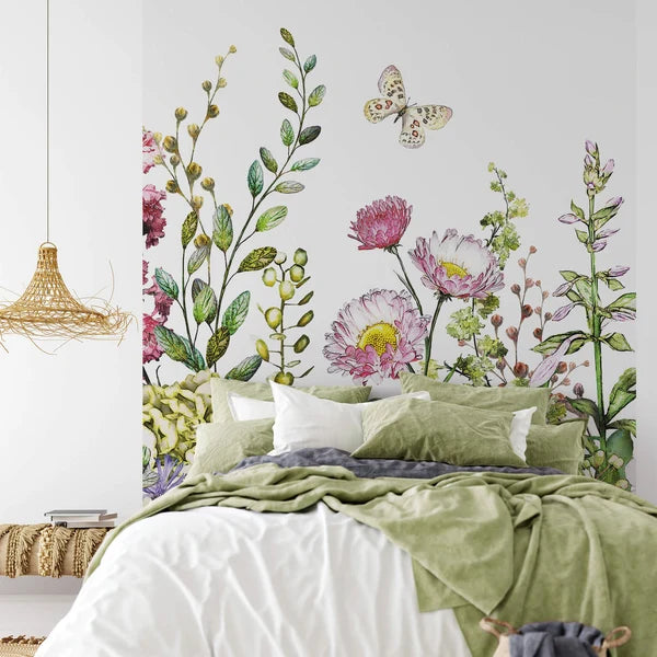 AtoZ Home Decor Tropical Wild Spring Floral Summer Flowers Wall Mural Wallpaper - Custom & Standard Sizes