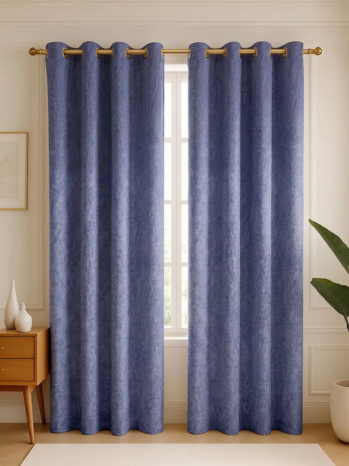 S N Home Decor Abstract Vertical Textured Curtains (Custom & Readymade)