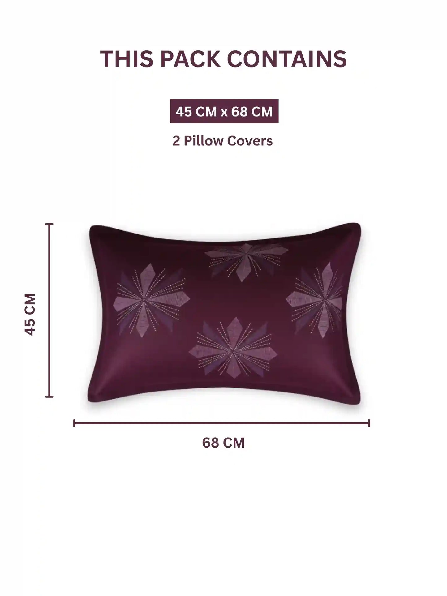 Soft Feel, Geometric Motifs King Bed Sheet Set with 2 Pillow Cases – 100% Cotton (300 TC)