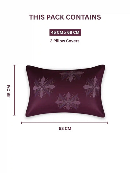 Soft Feel, Geometric Motifs King Bed Sheet Set with 2 Pillow Cases – 100% Cotton (300 TC)