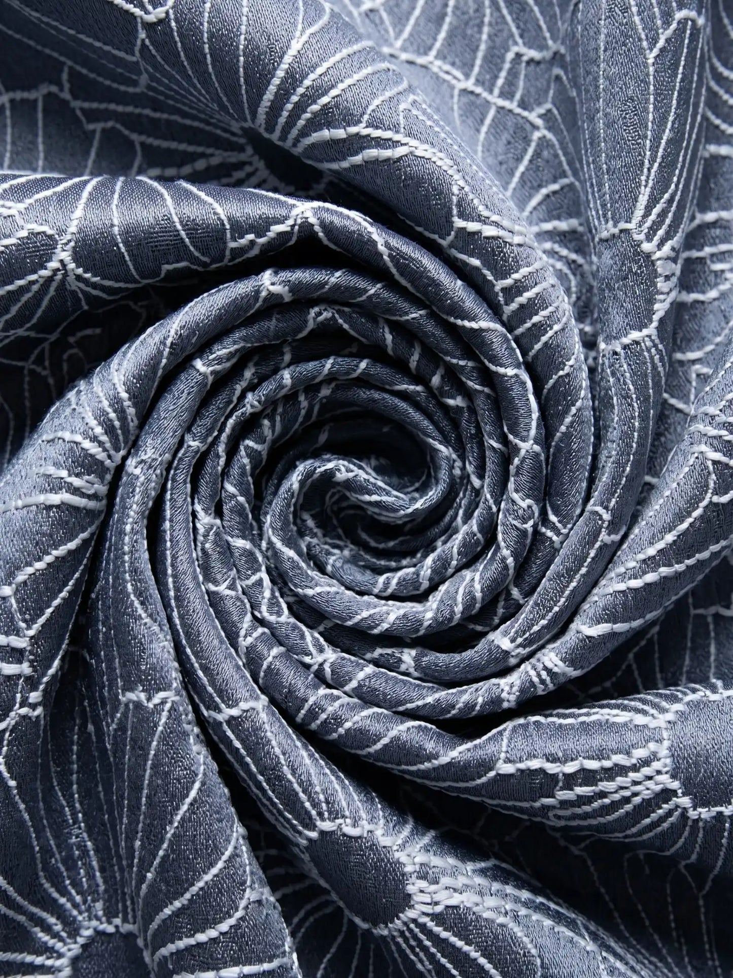 Aspen Silver Embroidered Floral Pattern (Custom & Readymade)