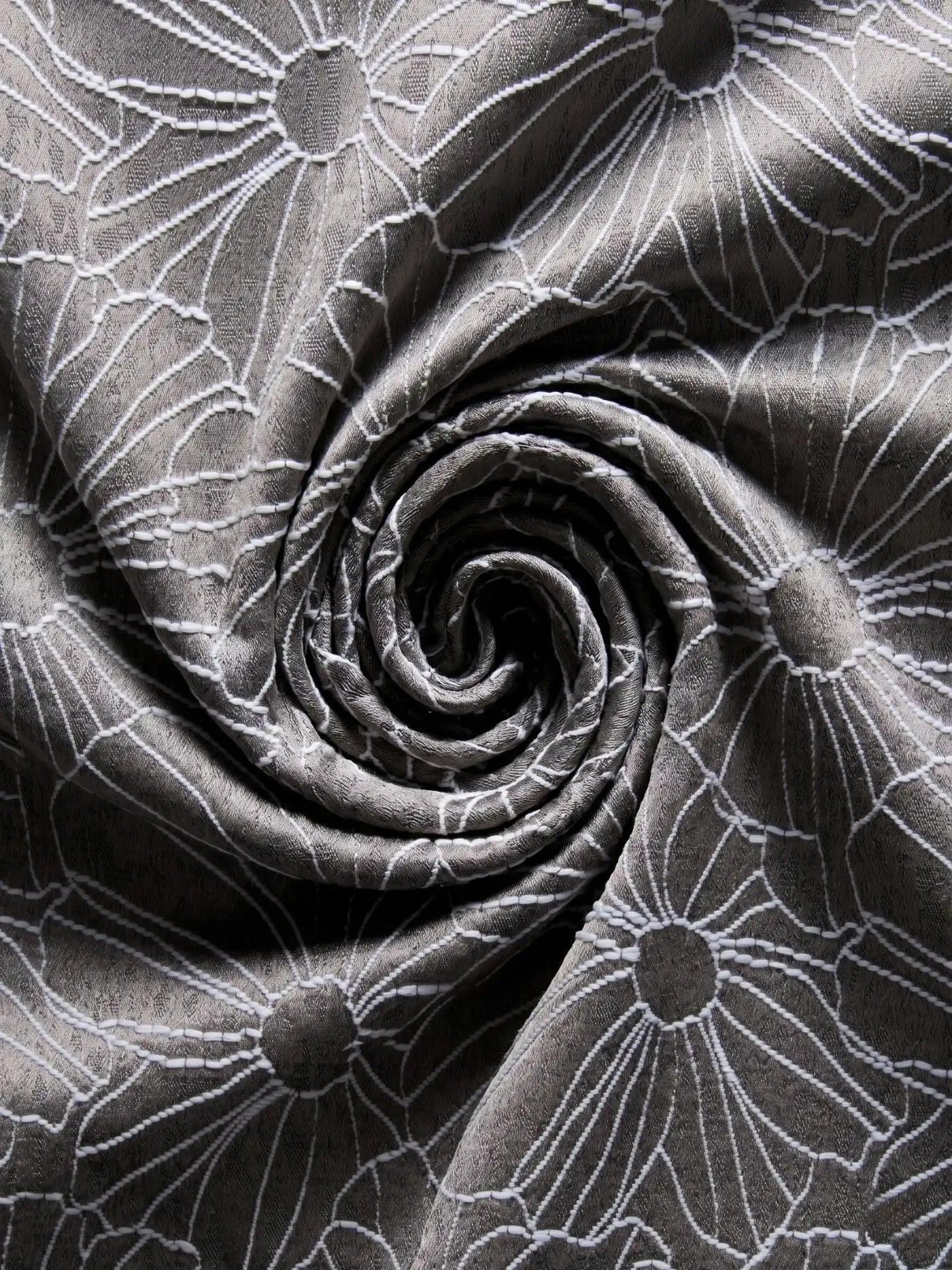 Aspen Silver Embroidered Floral Pattern (Custom & Readymade)