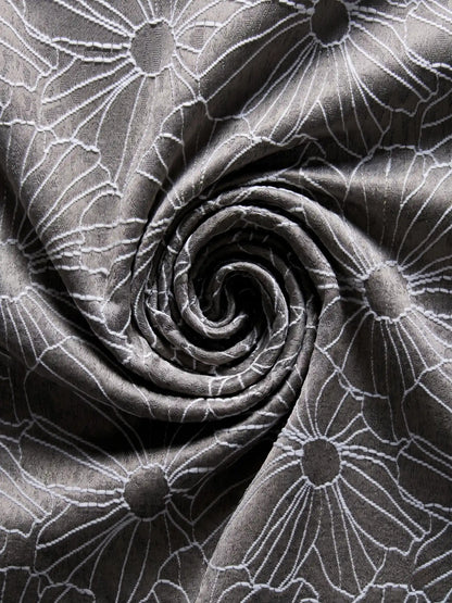 Aspen Silver Embroidered Floral Pattern (Custom & Readymade)