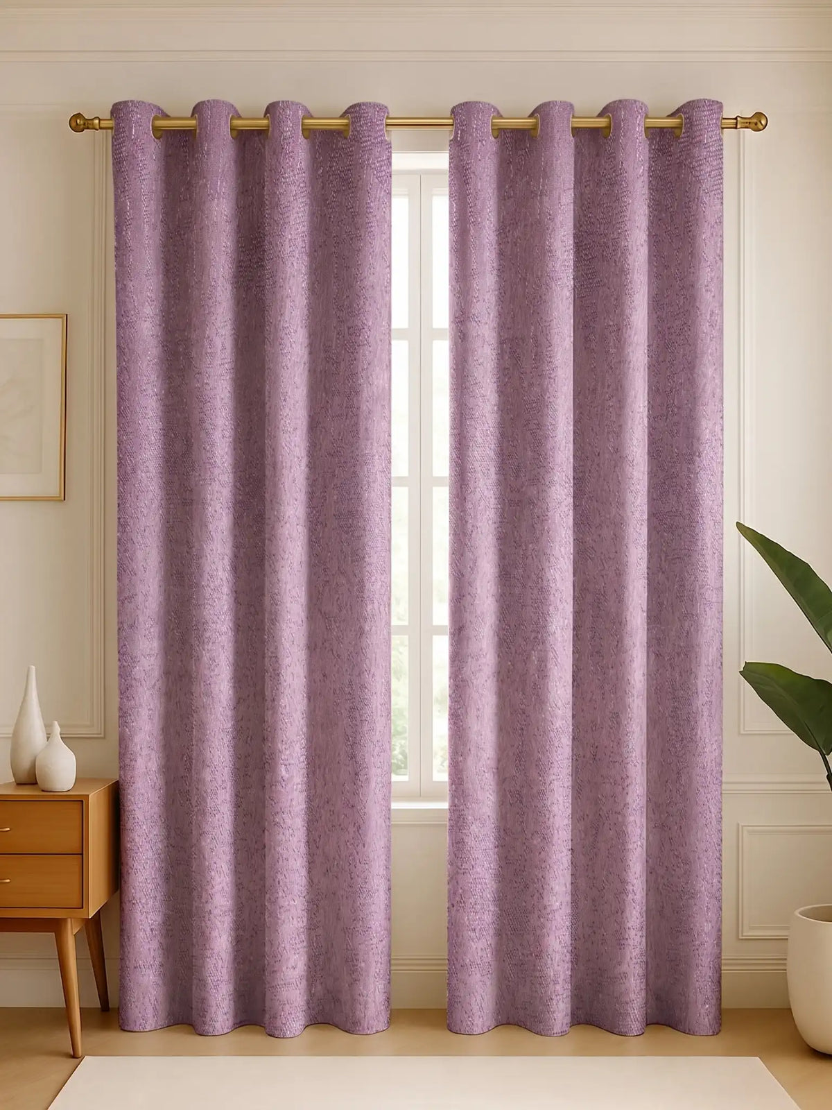 S N Home Decor Abstract Vertical Textured Curtains (Custom & Readymade)